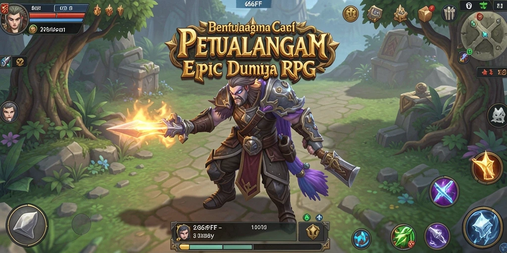 Tangkapan layar utama 666FF menampilkan aksi seru dalam pertarungan RPG.