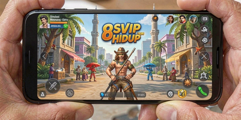 Screenshot utama 8SVIP menampilkan gameplay seru dalam simulasi kehidupan.