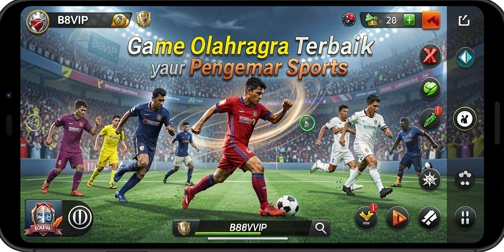 Screenshot gameplay B8VIP menampilkan aksi seru dalam pertandingan olahraga.