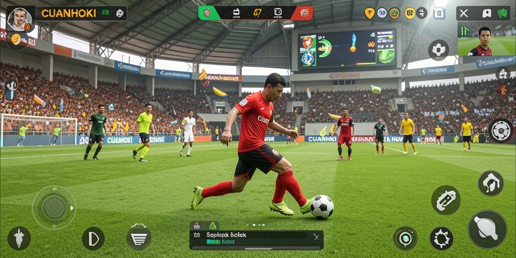 Cuplikan gameplay <strong>CUANHOKI</strong> yang menampilkan aksi seru di lapangan.