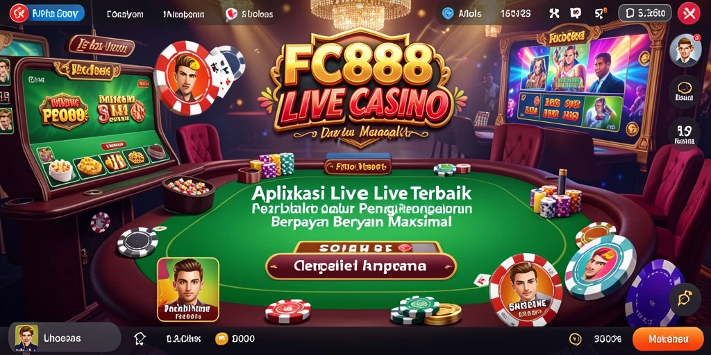 Tampilan gameplay Live Casino FC888 yang memukau dan interaktif.