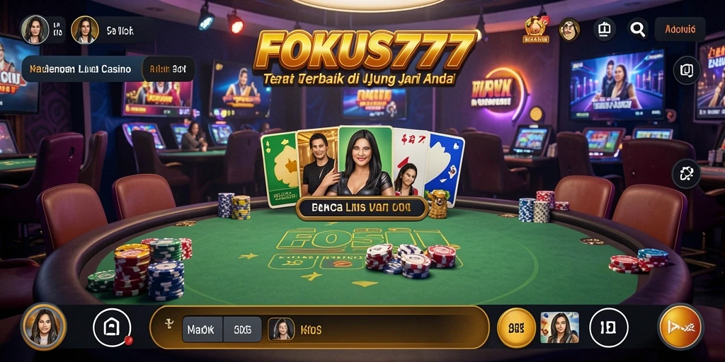 Gameplay menarik di aplikasi FOKUS777 dengan dealer live yang profesional.