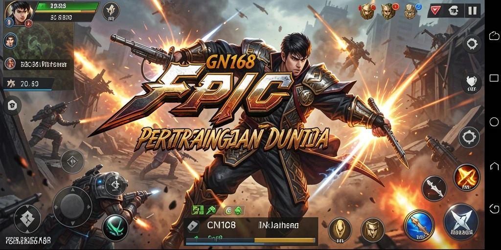 Screenshot GN168 yang menampilkan aksi pertarungan yang intens dan mendebarkan.