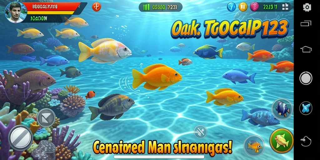 Screenshot GOCAP123 menampilkan aksi seru menembak ikan.