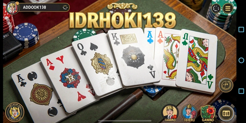 Tampilan gameplay seru di IDRHOKI138, nikmati permainan Domino.