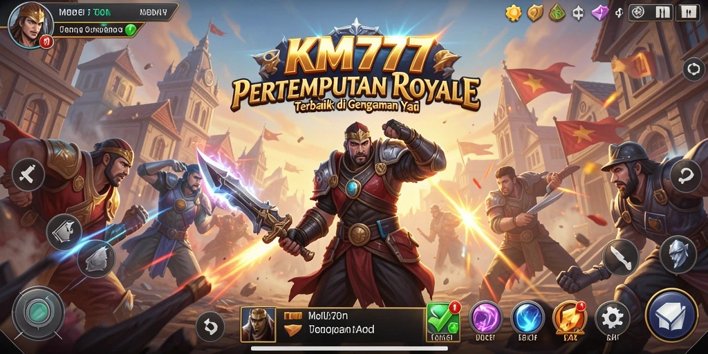 Tampilan seru gameplay KM777 dalam aksi pertempuran Battle Royale.