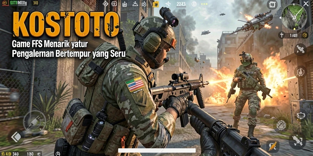 Screenshot gameplay KOSTOTO menampilkan aksi seru dalam mode FPS.