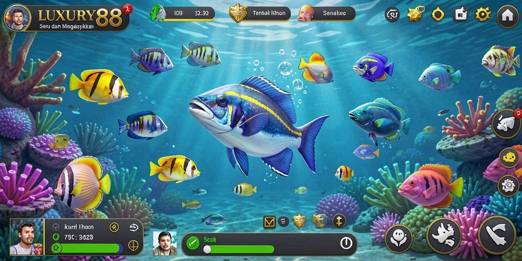 Gameplay seru Tembak Ikan di LUXURY88.