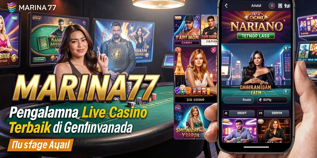 Tampilan gameplay Live Casino MARINA77 yang menarik dan interaktif.