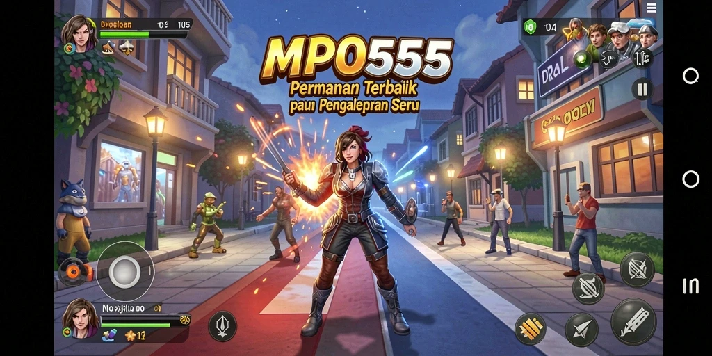 Screenshot MPO555 menampilkan gameplay Arcade yang memukau dengan level menantang.