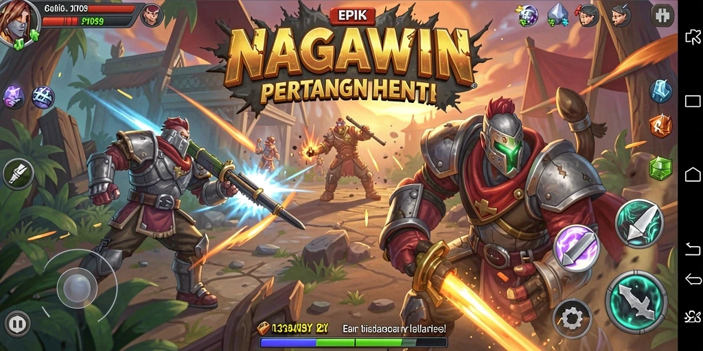 Tampilan seru pertarungan dalam game NAGAWIN.