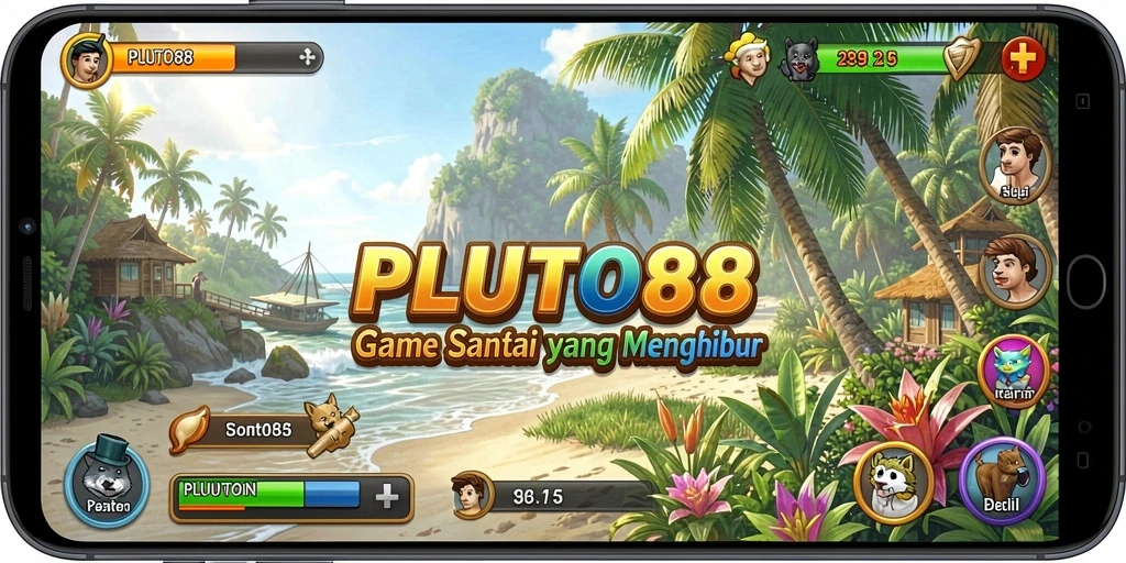 Tampilan gameplay menarik dari PLUTO88 yang penuh warna dan seru.