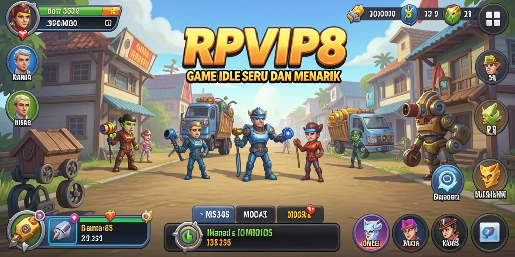 Screenshot utama RPVIP8 menampilkan gameplay menarik dengan karakter yang lucu.