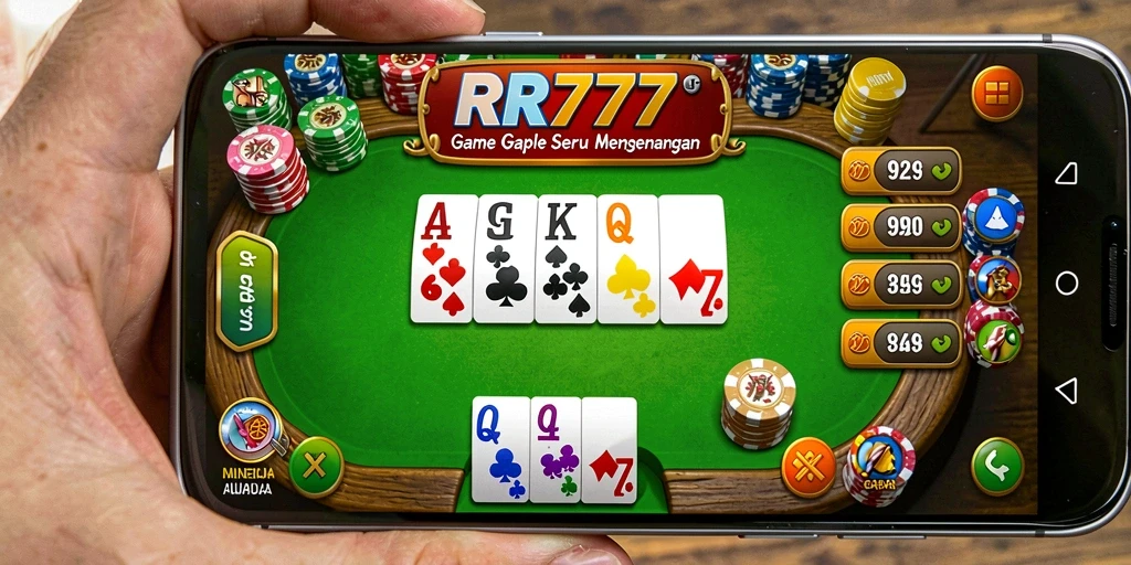 Screenshot gameplay RR777 menunjukkan momen seru bermain Gaple.
