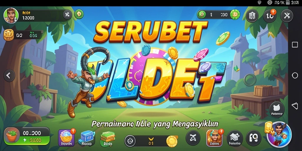 Tampilan gameplay SERUBET yang menarik dengan karakter lucu.
