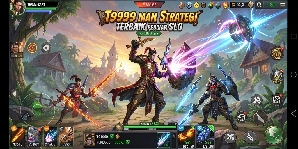 Screenshot gameplay SLG yang menampilkan strategi membangun kerajaan.