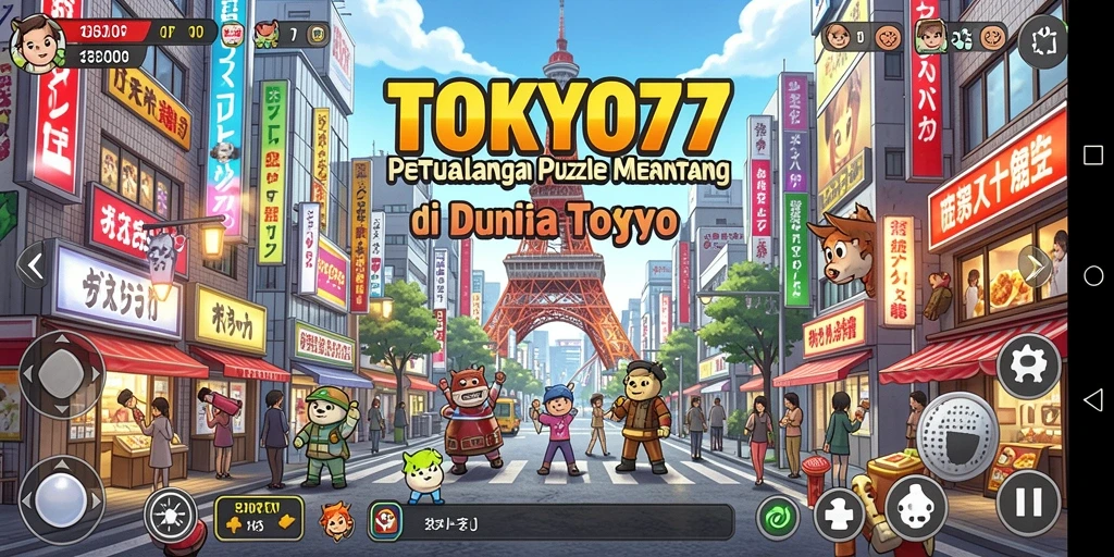 Tampilan gameplay TOKYO77 dengan teka-teki menarik dan tantangan seru.