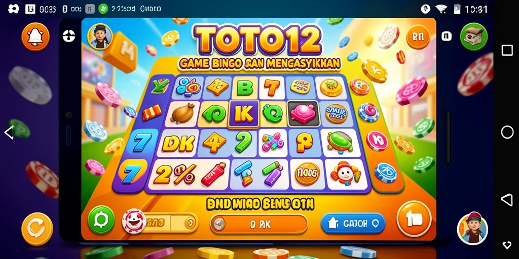 Screenshot utama TOTO12 menampilkan gameplay Bingo yang seru.