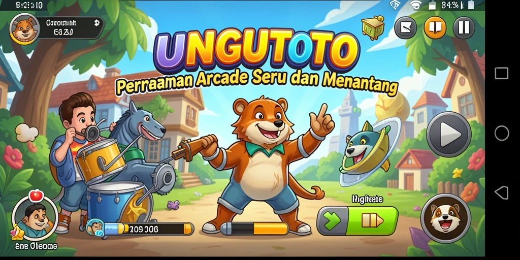 Tampilan gameplay menarik dari UNGUTOTO yang penuh aksi.