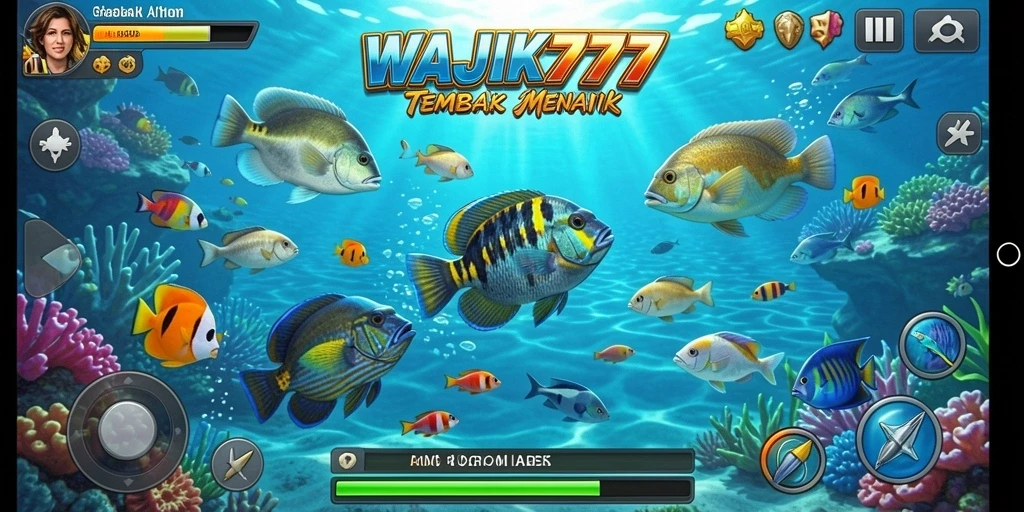Tangkapan layar gameplay WAJIK777 menampilkan aksi seru menangkap ikan.