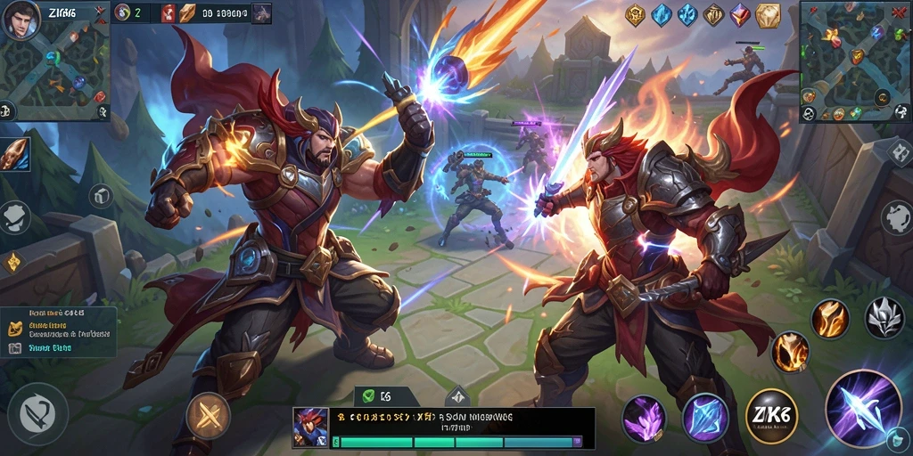 Tampilan gameplay intens dari ZK6 menunjukkan pertarungan seru antar tim.